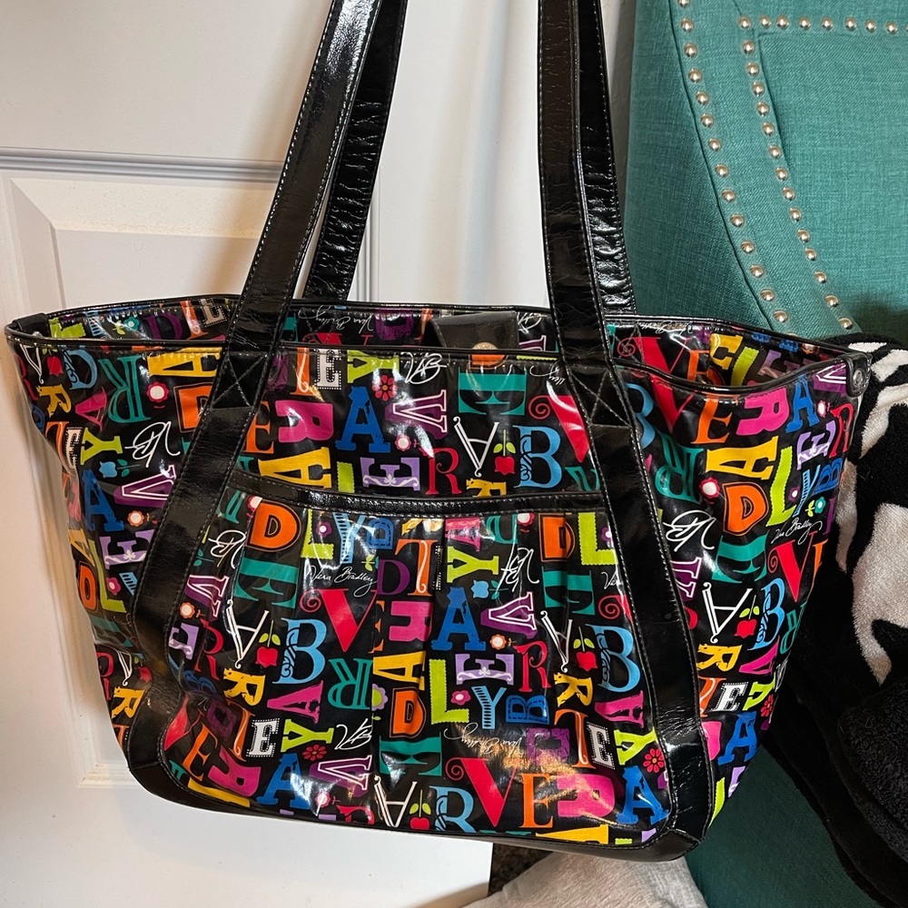 Vera Bradley letter print tote bag